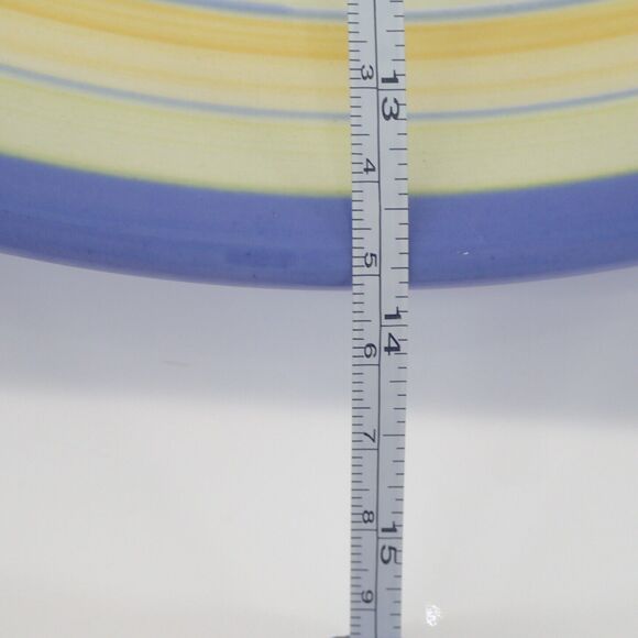 Evandale Blue Yellow Charger Dinner Plate with 4 Bee's 13.75" Mint Condition Vtg - Picture 8 of 9